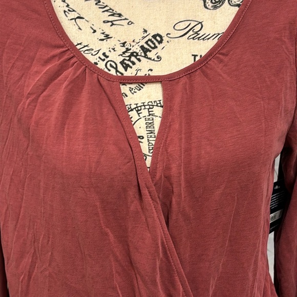 NWT Lucky Brand Faux Wrap Blouse - Picture 2 of 7